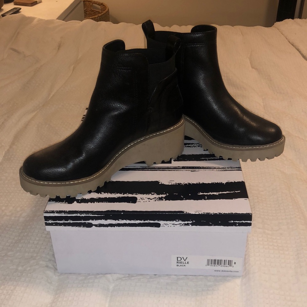 Dolce vita black leather booties